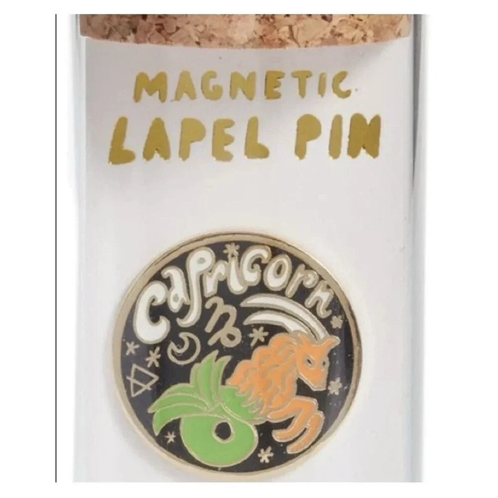 Yellow Owl Workshop Capricorn 22K Gold Gilt Magnetic Lapel Pin New